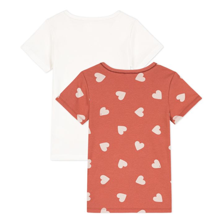 Organic Cotton Heart T-shirts - Set of 2 | Rust- Product image n°2