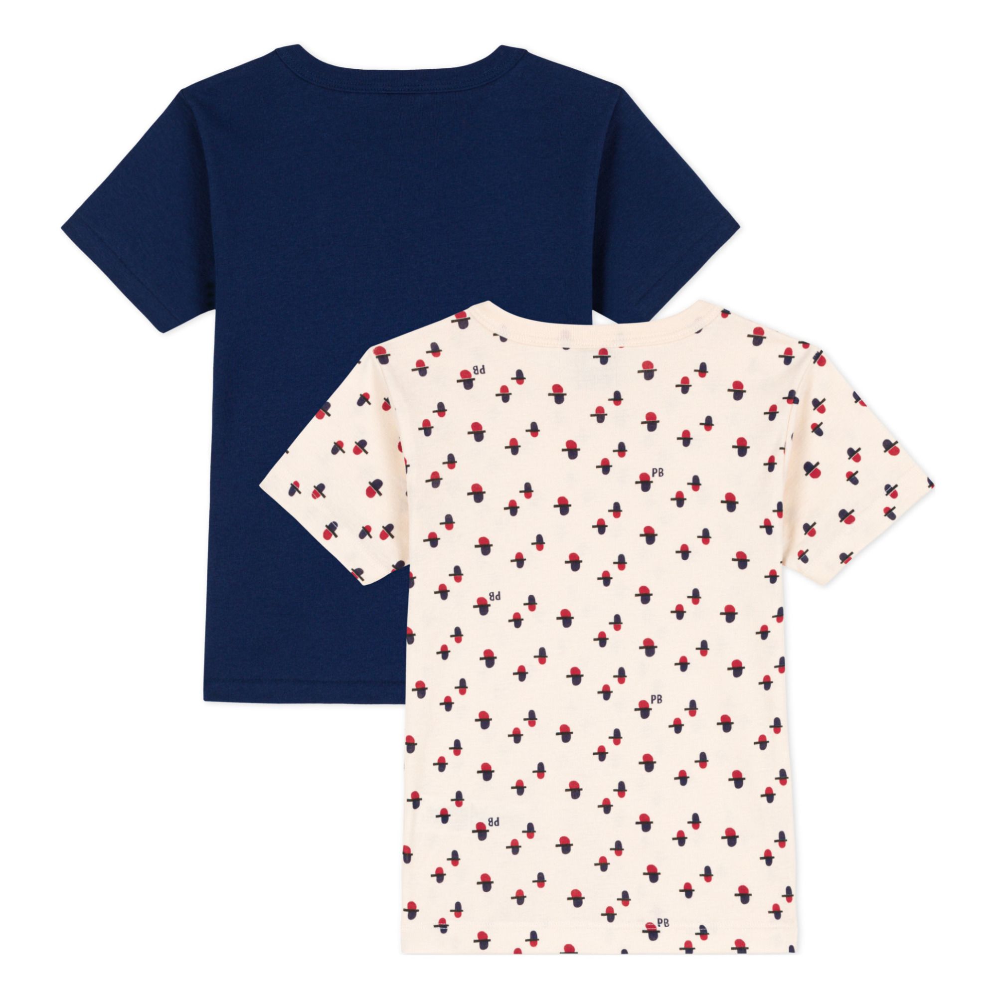 Lot 2 T-Shirts Coton Bio Pills Crème- Image produit n°0