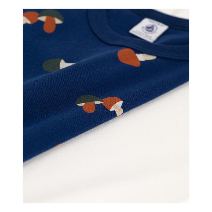 Lot 2 T-Shirts Coton Bio Mushroom | Bleu- Image produit n°1