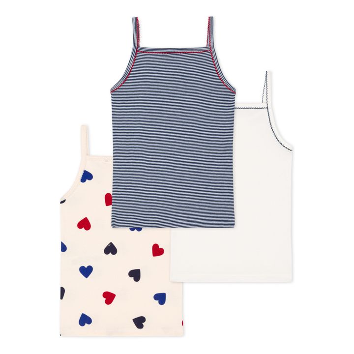 Organic Cotton Heart Tank Tops - Set of 3 | Cream- Product image n°2