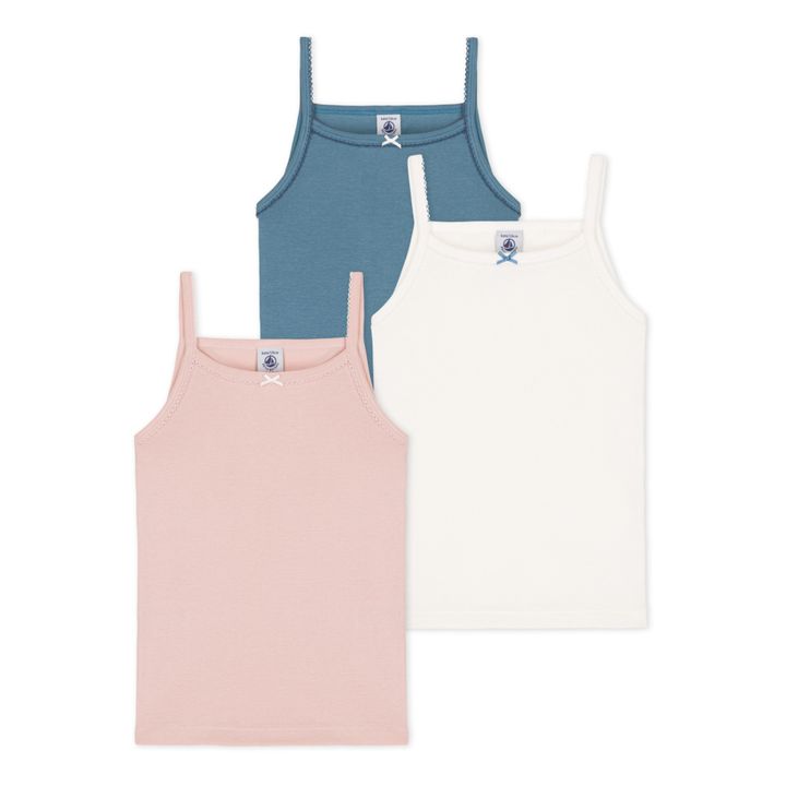 Lot 3 Débardeurs Coton Bio | Bleu gris- Image produit n°0