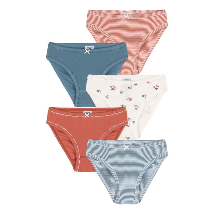 Organic Cotton Floral Briefs - Set of 5 Blassrosa- Produktbild Nr. 0