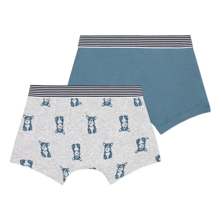 Organic Cotton Dog Briefs - Set of 2 | Azul Gris- Imagen del producto n°2
