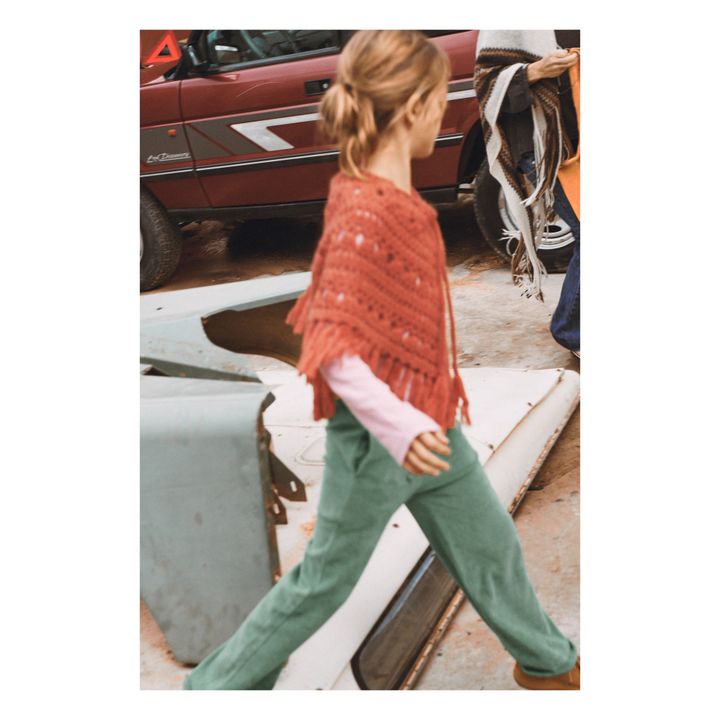 Poncho Mohair | Rouge- Image produit n°1