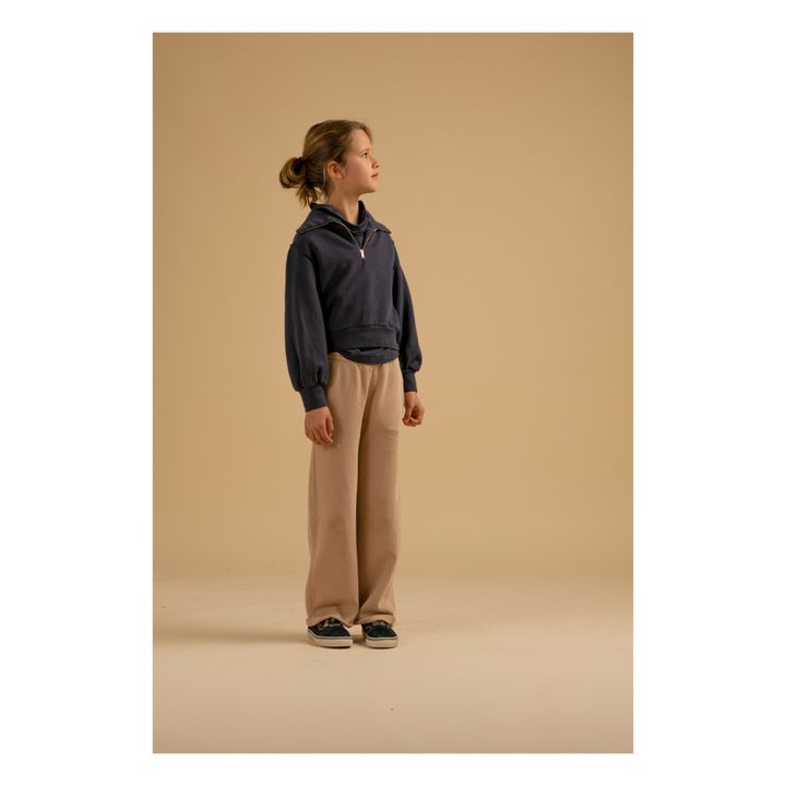 Organic Cotton Zip Neck Sweatshirt | Black- Product image n°2