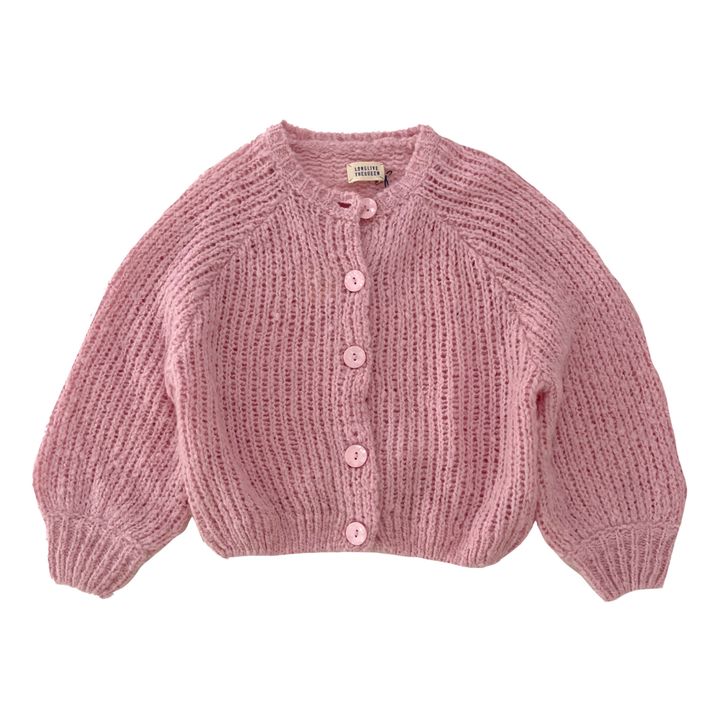 Cardigan Laine Alpaga | Rose pâle- Image produit n°0