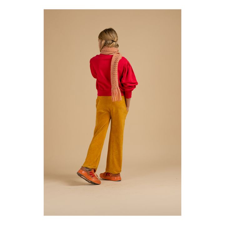 Jogger Droit Velours Coton Bio Jaune moutarde- Image produit n°5