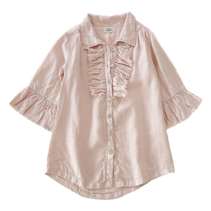 Linen Frill Dress | Rosa Viejo- Imagen del producto n°0