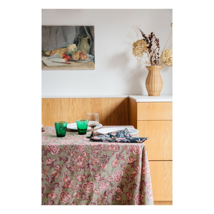 Carla Organic Cotton Tablecloth Verde Kaki- Imagen del producto n°5