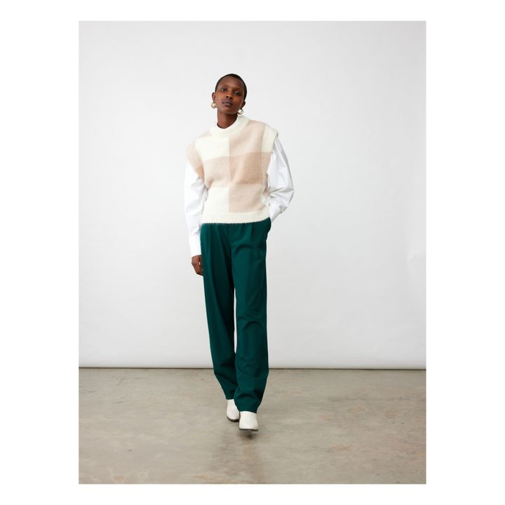 Kenji Checked Alpaca Wool Jumper | Beige- Produktbild Nr. 0