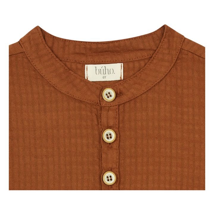 Organic Cotton Waffle Kurta Shirt Rostfarben- Produktbild Nr. 1