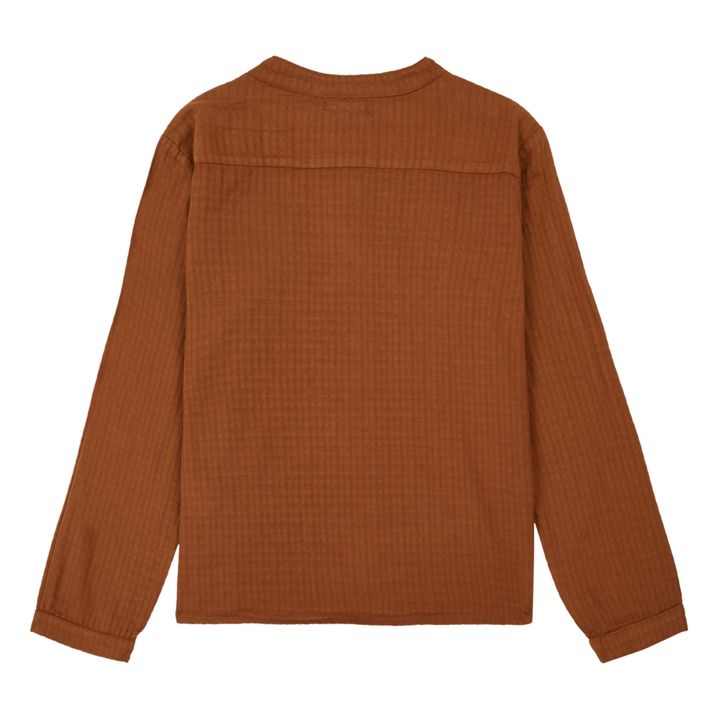 Organic Cotton Waffle Kurta Shirt Rostfarben- Produktbild Nr. 2