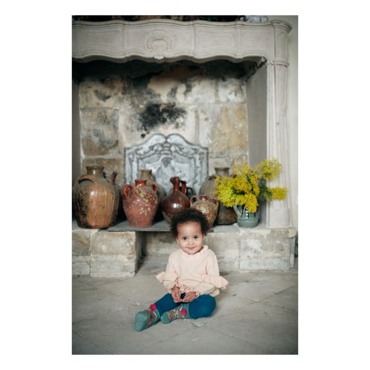 Moldavia Wool and Alpaca Leggings Peacock blue- Product image n°3