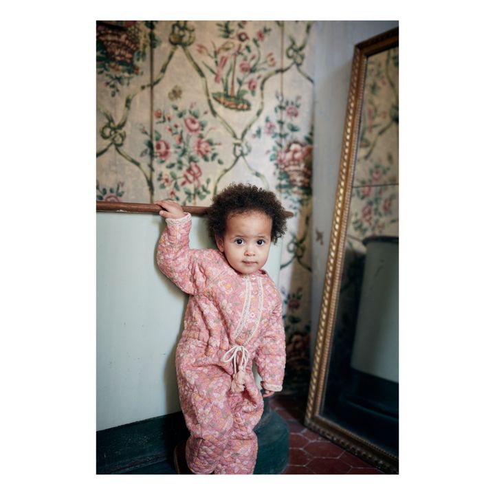 Jenna Organic Cotton Quilted Baby Jumpsuit Rosa- Imagen del producto n°1