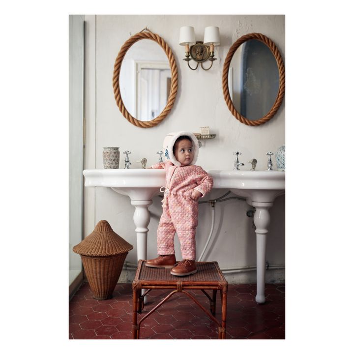 Jenna Organic Cotton Quilted Baby Jumpsuit Rosa- Imagen del producto n°2