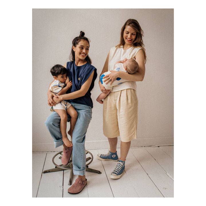 On Sème Organic Cotton Breastfeeding Top Blu marino- Immagine del prodotto n°1