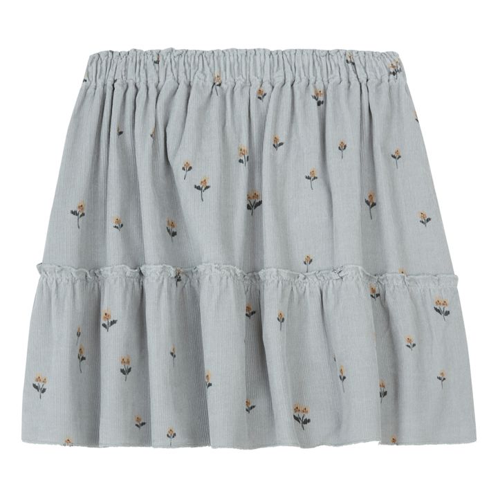 Romance Floral Corduroy Skirt Grey blue- Product image n°0