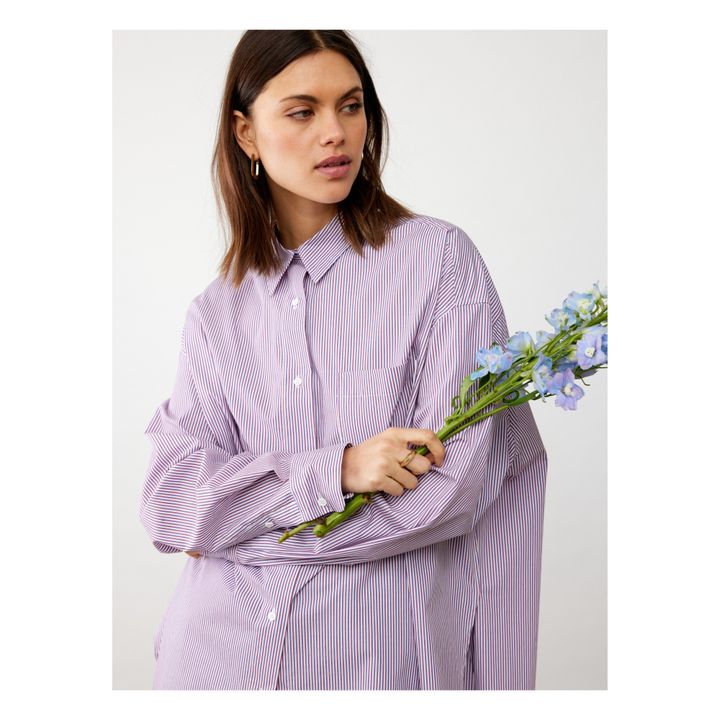 Benjamin Striped Oversize Shirt Rot- Produktbild Nr. 2