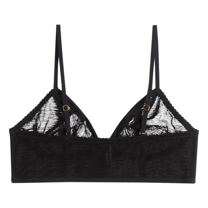 Cecilia Tulle Velour Effect Bra | Negro- Imagen del producto n°4