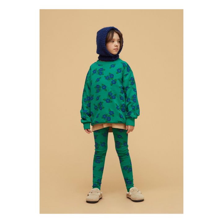 Organic Cotton Flower Sweatshirt Verde- Immagine del prodotto n°1
