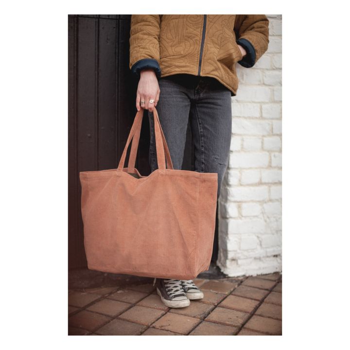 Borsa Tote-Bag, in velluto a costine - Collezione Donna | Rosa antico- Immagine del prodotto n°4