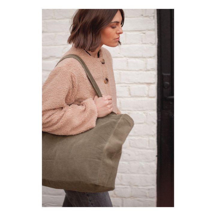 Bolso cabas de pana - Colección Mujer | Verde- Imagen del producto n°3