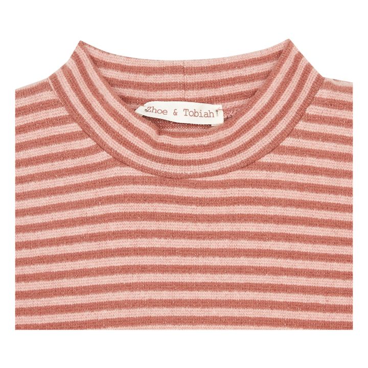 Robe Lurex Maille Rayée Rose- Image produit n°1