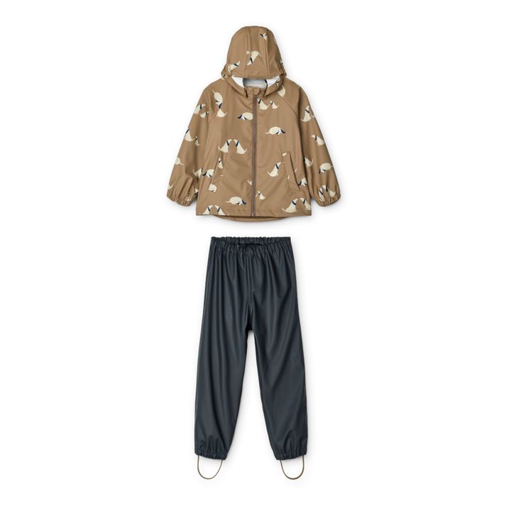 Moby Recycled Polyester Print Rain Set | Beige- Produktbild Nr. 0