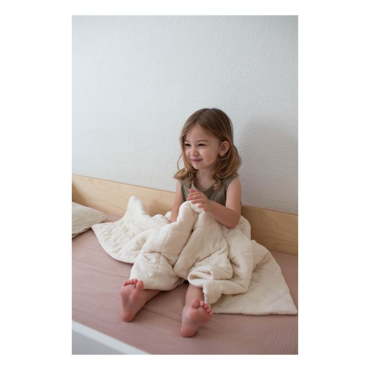 Drap-housse en coton bio 60x120 cm | Rose- Image produit n°3