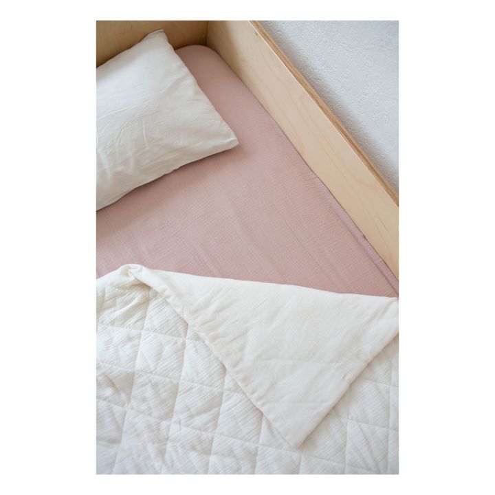 Organic Cotton Fitted Sheet - 60 x 120 cm | Rosa- Imagen del producto n°4