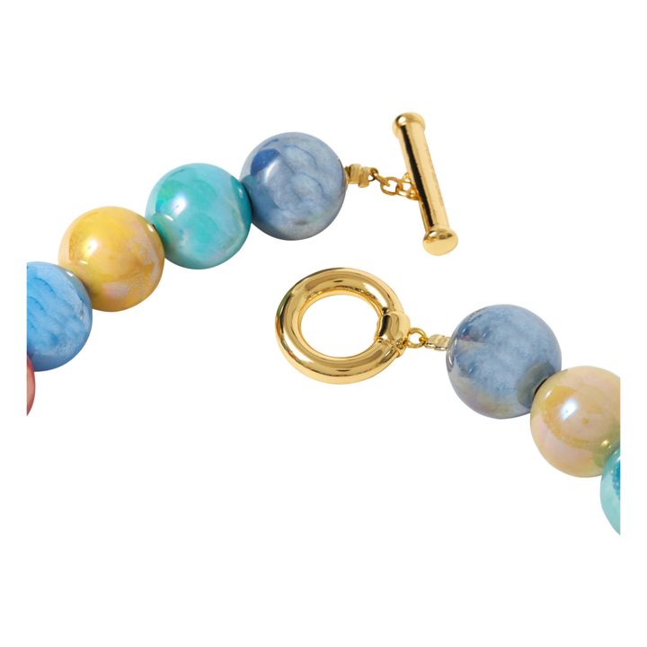 Collier Grosses Perles Brillantes | Bleu- Image produit n°2