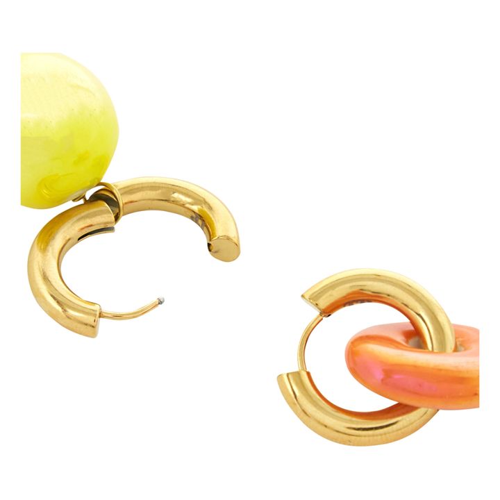 Donut and Ball Two-Tone Earrings | Yellow- Product image n°2