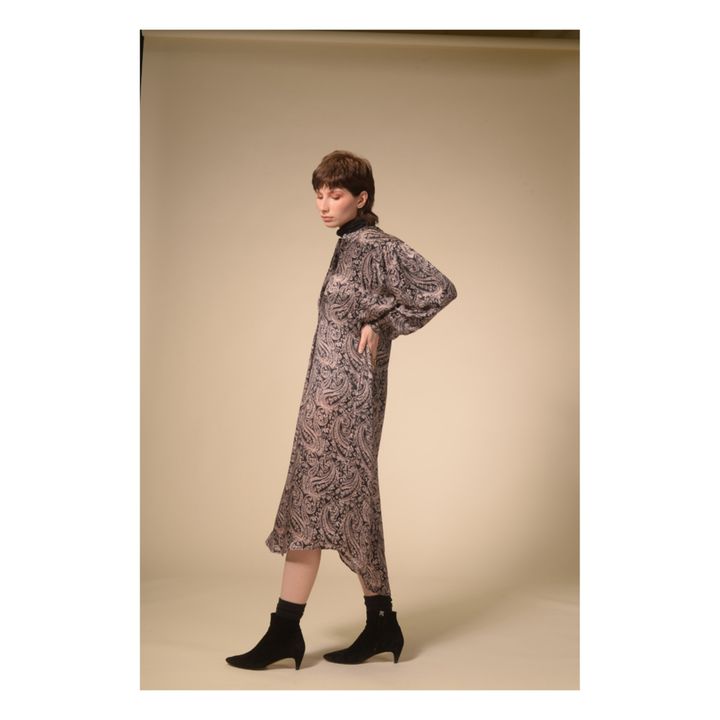 Paisley Satin Dress Schwarz- Produktbild Nr. 3