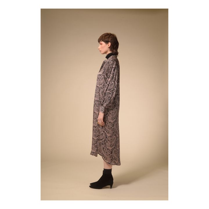 Paisley Satin Dress Schwarz- Produktbild Nr. 4
