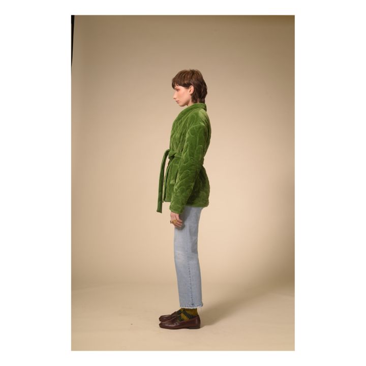 Sirva Velour Quilted Kimono Verde- Immagine del prodotto n°3