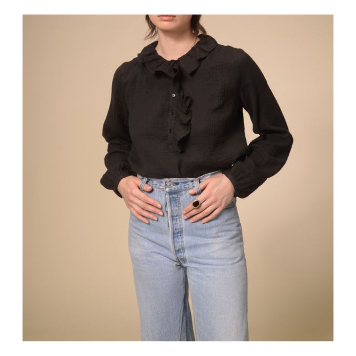 Moon Cotton Muslin Blouse Schwarz- Produktbild Nr. 2