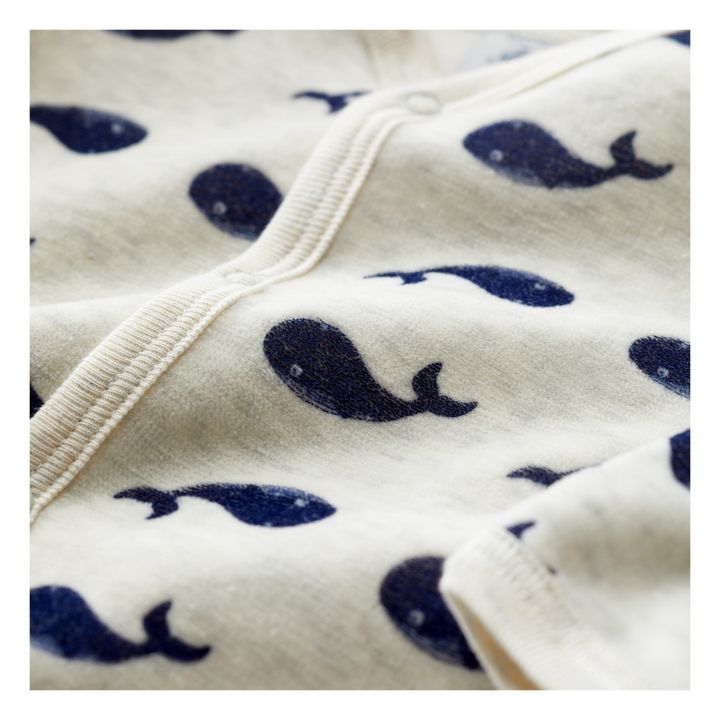 Cusha Velour Footed Pyjamas | Ecru- Product image n°3