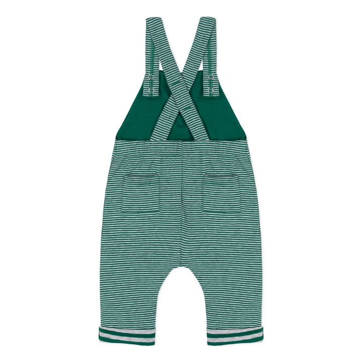 Cesarou Striped Fine Rib Overalls | Green- Product image n°3