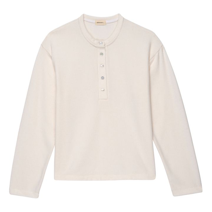 Henley Neck Button-Up Jumper | Crema- Imagen del producto n°0