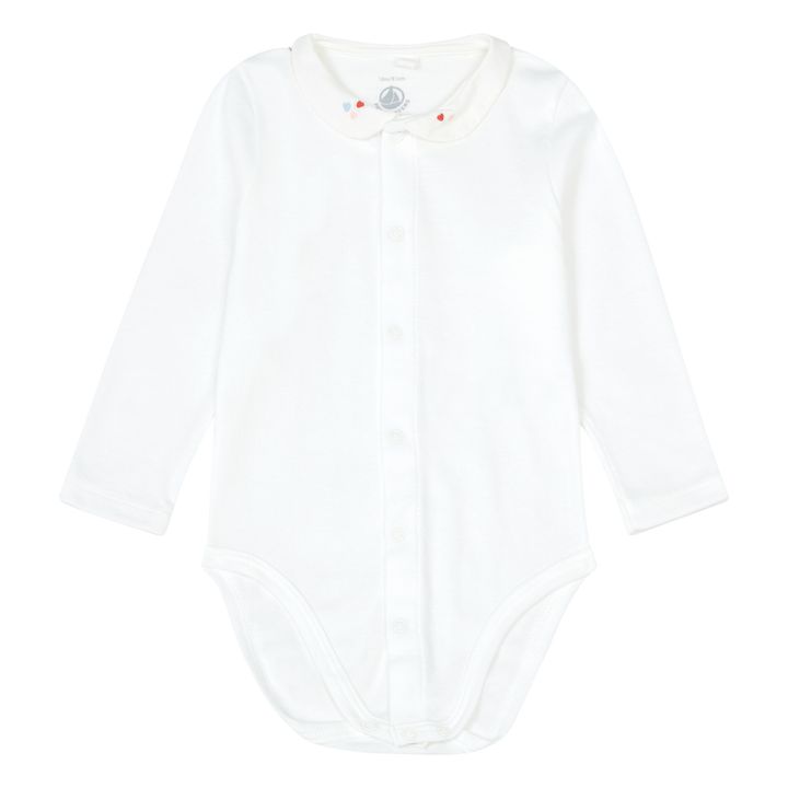 Calassa Organic Cotton Polo Neck Bodysuit | White- Product image n°0