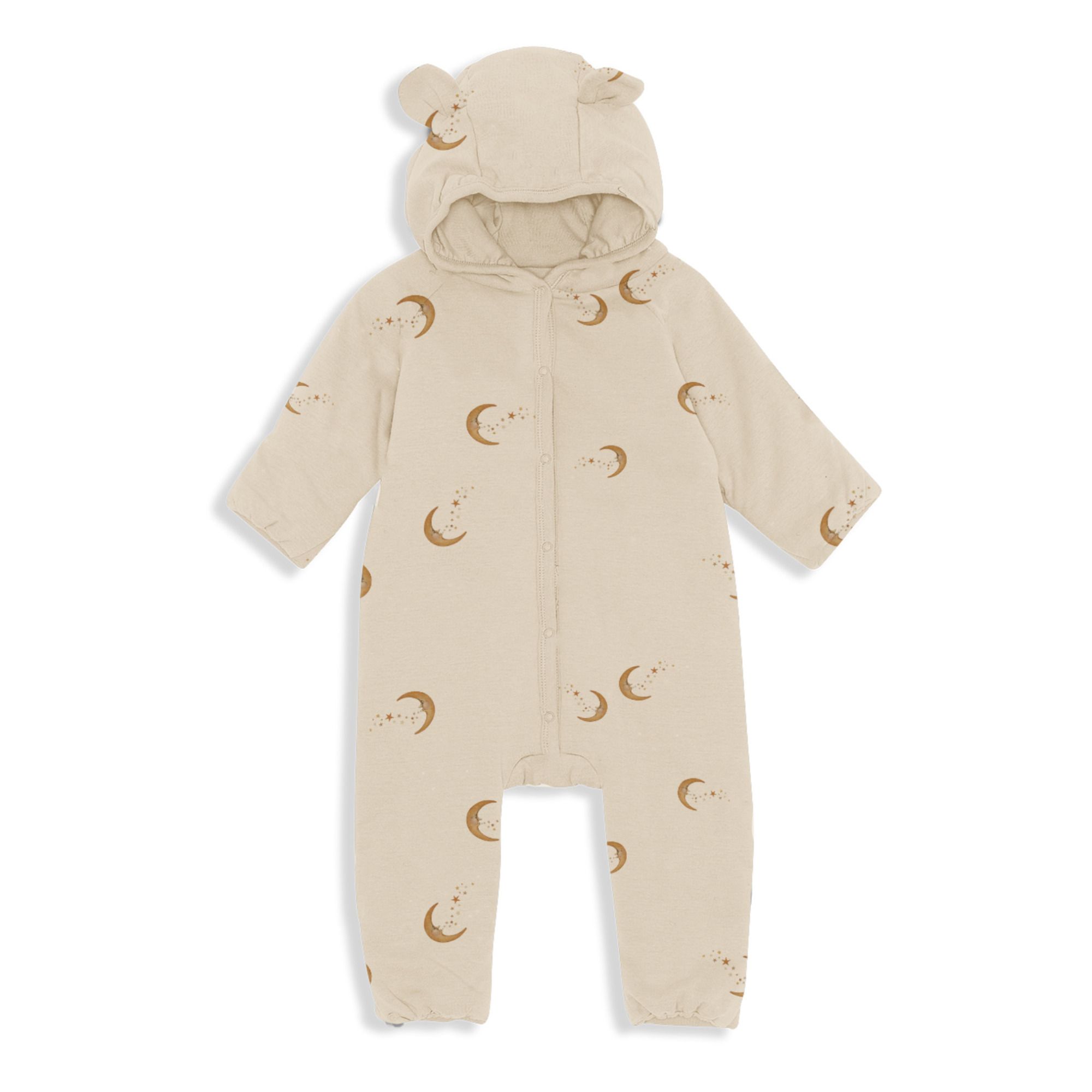 Combinaison à Capuche Coton Bio Onesie | Ecru- Image produit n°0