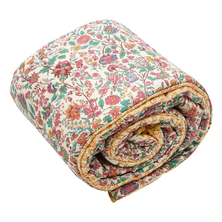 Plaid Enoha réversible en coton bio | Crème- Image produit n°1