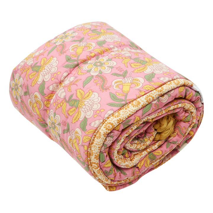 Plaid Enoha réversible en coton bio | Rose- Image produit n°1