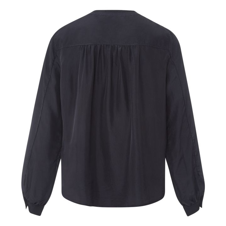Silk Button-Up Blouse | Negro- Imagen del producto n°1