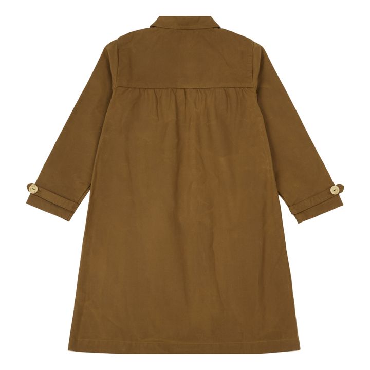 Waxed Organic Cotton Raincoat | Nocciola- Immagine del prodotto n°4