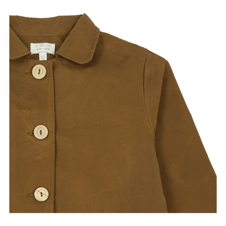 Waxed Organic Cotton Raincoat | Nocciola- Immagine del prodotto n°2