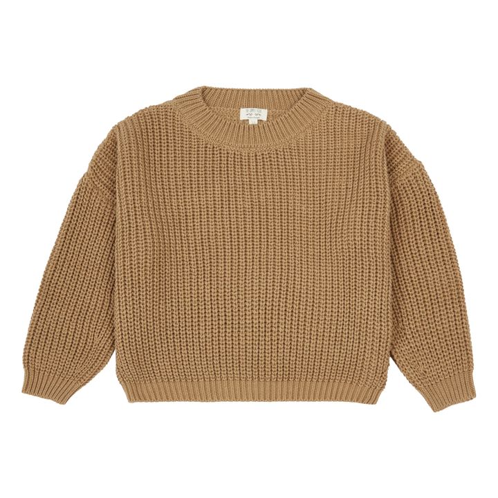 Organic Cotton Knitted Sweatshirt | Karamel- Produktbild Nr. 0