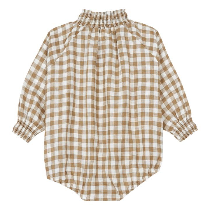 Organic Cotton Gingham Romper | Bronze- Produktbild Nr. 2