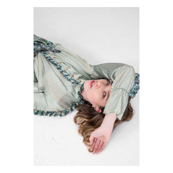 Gil Leaf Print Jumpsuit | Verde Pálido- Imagen del producto n°4