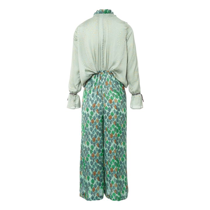 Gil Leaf Print Jumpsuit | Verde Pálido- Imagen del producto n°6